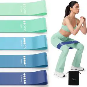Resistance Bands for Working Out, 5-Pack Elastic Loop Exercise Bands for Strength Training Stretching, Home Gym Equipment for Pilates Yoga Physical Therapy, Leg Glute Arm Workout Kit for Women Men Resistance Bands for Working Out, 5-Pack Elastic Loop Exercise Bands for Strength Training Stretching, Home Gym Equipment for Pilates Yoga Physical Therapy, Leg Glute Arm Workout Kit for Women Men