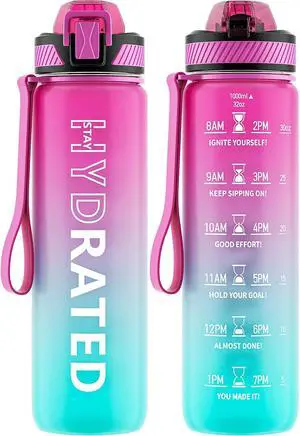 QLUR Water Bottle with Straw, 32oz Motivational Water Bottles with Time Marker to Drink, Tritan BPA Free, 1L Sports Water Bottle with Carry Strap LeakProof for Women Gym Fitness Outdoor (1 Pack) QLUR Water Bottle with Straw, 32oz Motivational Water Bottles with Time Marker to Drink, Tritan BPA Free, 1L Sports Water Bottle with Carry Strap LeakProof for Women Gym Fitness Outdoor (1 Pack)