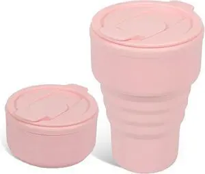 Collapsible Silicone Cup - Pink, Reusable Foldable Travel Cup for Camping, Hiking & Gym, Leak-Proof, Eco-Friendly, BPA-Free, Dishwasher Safe, Portable Water Bottle for Women Collapsible Silicone Cup - Pink, Reusable Foldable Travel Cup for Camping, Hiking & Gym, Leak-Proof, Eco-Friendly, BPA-Free, Dishwasher Safe, Portable Water Bottle for Women