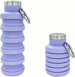 YCT Collapsible Water Bottle 17oz500mlTravel Portable Sport Water BottleReusable Silicone Foldable Water Bottles for Gym Camping Hiking (Purple) YCT Collapsible Water Bottle 17oz500mlTravel Portable Sport Water BottleReusable Silicone Foldable Water Bottles for Gym Camping Hiking (Purple)