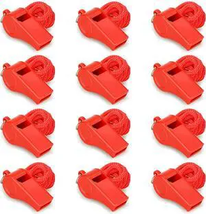 Red Emergency Whistles with Lanyard, Loud Crisp Sound Plastic Whistles Bulk Ideal for Outdoor SportLifesavingand Officials Red Emergency Whistles with Lanyard, Loud Crisp Sound Plastic Whistles Bulk Ideal for Outdoor SportLifesavingand Officials