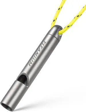 Titanium Survival Emergency Whistle,120-130dB,Rustproof, Durable | Saltwater & Sweat Resistant, Safe for Oral Use, Pea-less, Works Submerged, Compact with Key Ring & Lanyard Titanium Survival Emergency Whistle,120-130dB,Rustproof, Durable | Saltwater & Sweat Resistant, Safe for Oral Use, Pea-less, Works Submerged, Compact with Key Ring & Lanyard