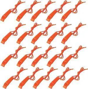 20 Pcs Emergency Safety Whistle Plastic Whistles Set with Lanyard 20 Pcs Emergency Safety Whistle Plastic Whistles Set with Lanyard