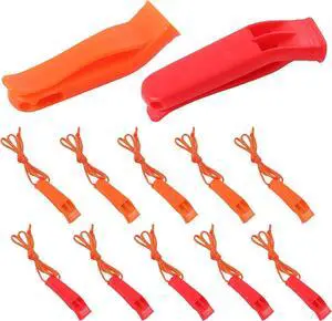 AUGSUN 10 Pcs Safety Whistle Marine Whistle Plastic Whistles with Lanyard for Emergency AUGSUN 10 Pcs Safety Whistle Marine Whistle Plastic Whistles with Lanyard for Emergency