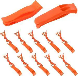 AUGSUN 10 Pcs Safety Whistle Marine Whistle Plastic Whistles with Lanyard for Emergency AUGSUN 10 Pcs Safety Whistle Marine Whistle Plastic Whistles with Lanyard for Emergency