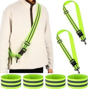 Saintrygo 6 Pcs Reflective Sash for Walking at Night Reflective Strap Arm Band High Visibility Belt Safety Ankle Strap for Visibility Vest Clothing Running Gear Saintrygo 6 Pcs Reflective Sash for Walking at Night Reflective Strap Arm Band High Visibility Belt Safety Ankle Strap for Visibility Vest Clothing Running Gear