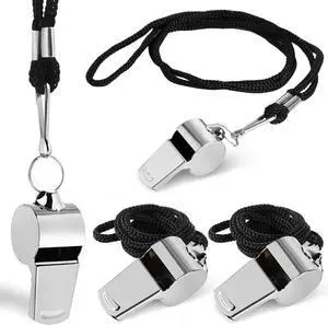 Guirnd Coach Whistle 4P, Stainless Steel Coaches Whistle with Lanyard, Loud Crisp Sound Sport Metal Whistles for Adults, Referees, Officials, Emergency, Outdoor Guirnd Coach Whistle 4P, Stainless Steel Coaches Whistle with Lanyard, Loud Crisp Sound Sport Metal Whistles for Adults, Referees, Officials, Emergency, Outdoor