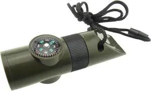 TRENDBOX Multifunctional 7 in 1 Camping Hiking Outdoor Whistle with Compass Magnifier LED Flashlight Thermometer for Emergency Survival Traveling TRENDBOX Multifunctional 7 in 1 Camping Hiking Outdoor Whistle with Compass Magnifier LED Flashlight Thermometer for Emergency Survival Traveling