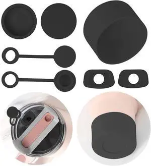 7 PCS Silicone Stopper and Sleeve Set for Stanley Tumblers, Black | Stanley Cup Accessories Set Compatible with H2.0, Straw Covers and Sleeve 7 PCS Silicone Stopper and Sleeve Set for Stanley Tumblers, Black | Stanley Cup Accessories Set Compatible with H2.0, Straw Covers and Sleeve