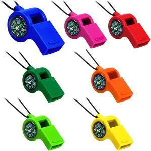 Lothee 7 Pcs Whistle Compass 2 in 1 Function Combo Emergency Survival Whistles with Compass Loud Safety Plastic with Lanyard for Outdoor Hiking Camping Boating Hunting Fishing Lothee 7 Pcs Whistle Compass 2 in 1 Function Combo Emergency Survival Whistles with Compass Loud Safety Plastic with Lanyard for Outdoor Hiking Camping Boating Hunting Fishing