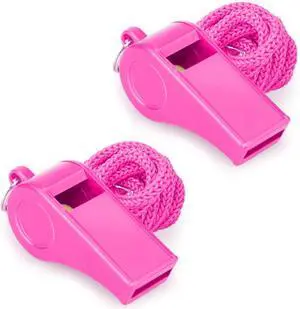 Loud Sports Whistle with Lanyard High-Pitched Pink Plastic Whistles for Coaches, Outdoor Safety, Dog Training, Party Favors Loud Sports Whistle with Lanyard High-Pitched Pink Plastic Whistles for Coaches, Outdoor Safety, Dog Training, Party Favors