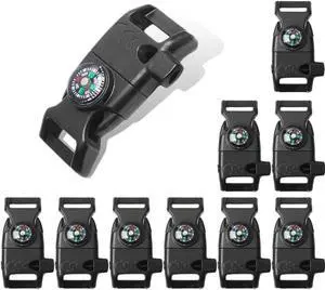 CooBigo 5/8" Compass Whistle Buckle Plastic Paracord Bracelet Outdoor Camping Emergency Survival Travel Kits CooBigo 5/8" Compass Whistle Buckle Plastic Paracord Bracelet Outdoor Camping Emergency Survival Travel Kits