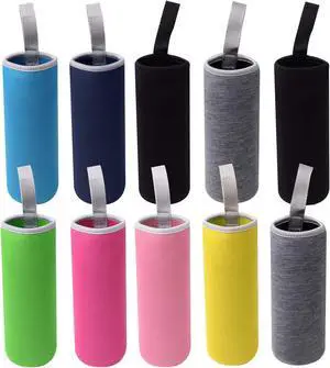 HRLORKC 10 Pack Neoprene Water Bottle Sleeve - 12 oz to 18 oz Insulated Glass Bottle Cozy (Multi-Color) HRLORKC 10 Pack Neoprene Water Bottle Sleeve - 12 oz to 18 oz Insulated Glass Bottle Cozy (Multi-Color)