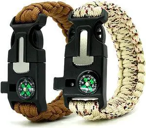 Survival Bracelet,Practical Five Functions, Fire Starter, Loud Whistle, Reliable Compass, Rope Cutter, Reliable Paracord Survival Bracelet,Practical Five Functions, Fire Starter, Loud Whistle, Reliable Compass, Rope Cutter, Reliable Paracord