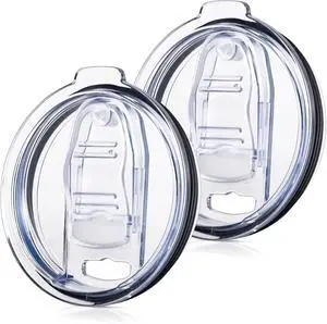 Tumbler Lid Replacement 2 Pack for 20 oz Tumblers, 3.2" Mugs | Compatible with Yeti Rambler & more. Spill proof and splash resistant crystal clear sliding lids. BPA-Free, straw friendly Tumbler Lid Replacement 2 Pack for 20 oz Tumblers, 3.2" Mugs | Compatible with Yeti Rambler & more. Spill proof and splash resistant crystal clear sliding lids. BPA-Free, straw friendly