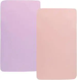 Light Purple & Pink, Ultra Soft Jersey Material, Playard Sheets Convertible Playard Mattress Cover, Pack n Play Sheet Stretchy Fitted Portable Mini Crib Sheets Set 2 Pack Light Purple & Pink, Ultra Soft Jersey Material, Playard Sheets Convertible Playard Mattress Cover, Pack n Play Sheet Stretchy Fitted Portable Mini Crib Sheets Set 2 Pack