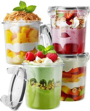 Overnight Oats Containers with Lids, 4 Pack 13oz Overnight Oats Jars, Plastic Mason Jars, BPA Free, Portable, Leak Proof Oatmeal Containers for Yogurt, Soup, Cereal, Milk and Salad Overnight Oats Containers with Lids, 4 Pack 13oz Overnight Oats Jars, Plastic Mason Jars, BPA Free, Portable, Leak Proof Oatmeal Containers for Yogurt, Soup, Cereal, Milk and Salad