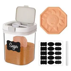 1 Pack Brown Sugar Keeper, 1.3Qt(42Oz/1.2L) Airtight Flour Sugar Storage Container Plastic Canisters Sets Clear Jar with Spoon Saver for Kitchen 1 Pack Brown Sugar Keeper, 1.3Qt(42Oz/1.2L) Airtight Flour Sugar Storage Container Plastic Canisters Sets Clear Jar with Spoon Saver for Kitchen