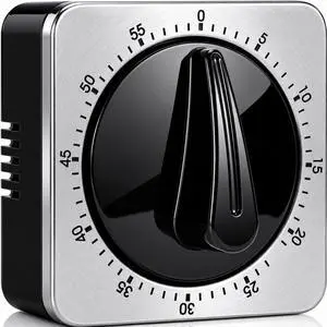 Kitchen Timers for Cooking, Chef Cooking Timer Clock with Loud Alarm - 100% Mechanical Desk Timer - No Batteries Required - Magnetic Backing, Exquisite Stainless Steel Body - Countdown Reminder Kitchen Timers for Cooking, Chef Cooking Timer Clock with Loud Alarm - 100% Mechanical Desk Timer - No Batteries Required - Magnetic Backing, Exquisite Stainless Steel Body - Countdown Reminder