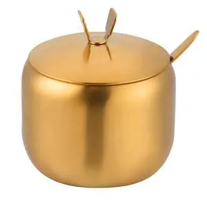 12oz Sugar Bowl with Lid and Spoon Stainless Steel Condiment Container for Kitchen Ghee Container Coffee Table Gold Spice Jars for Seasoning 12oz Sugar Bowl with Lid and Spoon Stainless Steel Condiment Container for Kitchen Ghee Container Coffee Table Gold Spice Jars for Seasoning
