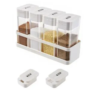 4Pcs Spice Jars Set, Plastic Seasoning Boxes with Lid, Transparent Barbecue Storage Containers Spice Racks Seasoning Storage Container Dispenser for Spice, Salt and Pepper 4Pcs Spice Jars Set, Plastic Seasoning Boxes with Lid, Transparent Barbecue Storage Containers Spice Racks Seasoning Storage Container Dispenser for Spice, Salt and Pepper