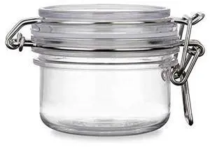 2Pcs 4 Oz/120ml Clear Round Plastic Home Kitchen Storage Sealed Jar Bottles with Leak Proof Rubber and Hinged Lid for Spices, Candy, Gift, Arts and Crafts Storage Multi-purpose Container 2Pcs 4 Oz/120ml Clear Round Plastic Home Kitchen Storage Sealed Jar Bottles with Leak Proof Rubber and Hinged Lid for Spices, Candy, Gift, Arts and Crafts Storage Multi-purpose Container