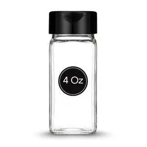 4 oz Glass Spice Jar with Dual Sifter Cap | Small Clear Glass Jar with Lid for Spices, Herbs, Salt, Pepper & Seasoning Storage | Food Grade BPA Free, USA Made 4 oz Glass Spice Jar with Dual Sifter Cap | Small Clear Glass Jar with Lid for Spices, Herbs, Salt, Pepper & Seasoning Storage | Food Grade BPA Free, USA Made