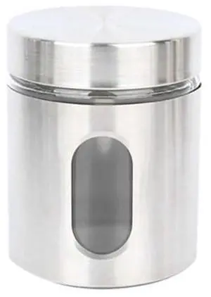 Stainless Steel Container Food Storage Jar Sealed Coffee Can Kitchen Canister with Glass Window and Airtight Lid for Tea Coffee Bean Sugar Candy Cookie Spice Flour, 1 Piece Stainless Steel Container Food Storage Jar Sealed Coffee Can Kitchen Canister with Glass Window and Airtight Lid for Tea Coffee Bean Sugar Candy Cookie Spice Flour, 1 Piece