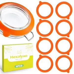 8 Pack 3.75 Inch Silicone Jar Gaskets Replacement Rubber Seals for Glass Canisters Universal Airtight Rings Leakproof Food Storage Locking Jars Kitchen Organizer Orange 8 Pack 3.75 Inch Silicone Jar Gaskets Replacement Rubber Seals for Glass Canisters Universal Airtight Rings Leakproof Food Storage Locking Jars Kitchen Organizer Orange