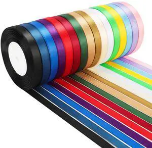 400 Yards Ribbon,3/8 Inch Satin Ribbon,16 Colors 400 Yards Ribbon,3/8 Inch Satin Ribbon,16 Colors