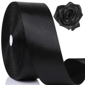 100 Yards Ribbon,1-1/2 Inch Black Satin Ribbon,Single Face Satin Ribbons 100 Yards Ribbon,1-1/2 Inch Black Satin Ribbon,Single Face Satin Ribbons
