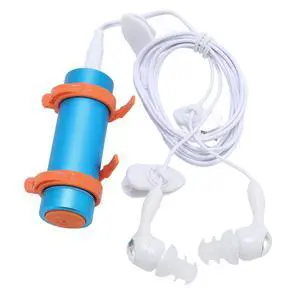 Water Proof MP3 Player 8GB for Swimming, Diving, and Surfing - IPX8 Submersible Music Player with HiFi Sound, Includes Clip On Mount and Noise Isolating Earphones (Blue) Water Proof MP3 Player 8GB for Swimming, Diving, and Surfing - IPX8 Submersible Music Player with HiFi Sound, Includes Clip On Mount and Noise Isolating Earphones (Blue)