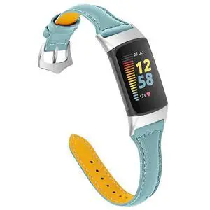 Leather Strap Compatible with Fitbit Charge 6/Charge 5 Strap, Women Men Genuine Leather Sport Band Replacement Watch Wristband Bracelet for Charge 6 Fitness Tracker Leather Strap Compatible with Fitbit Charge 6/Charge 5 Strap, Women Men Genuine Leather Sport Band Replacement Watch Wristband Bracelet for Charge 6 Fitness Tracker