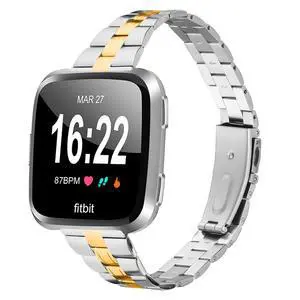 Metal Bands Compatible with Fitbit Versa 2 Bands, Adjustable Stainless Steel Metal Casual Sport Strap for Fitbit Versa/Versa Lite/Versa SE Bands Women Men Metal Bands Compatible with Fitbit Versa 2 Bands, Adjustable Stainless Steel Metal Casual Sport Strap for Fitbit Versa/Versa Lite/Versa SE Bands Women Men