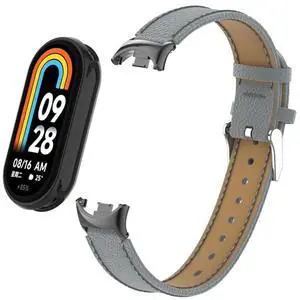 HOPMC Mi Band 8 Fashion Metal Connector Lychee Grain Leather Strap Replacement Wristbands Strap Compatible for Xiaomi Mi Smart Band 8 /8NFC /9/10Not included Tracker HOPMC Mi Band 8 Fashion Metal Connector Lychee Grain Leather Strap Replacement Wristbands Strap Compatible for Xiaomi Mi Smart Band 8 /8NFC /9/10Not included Tracker