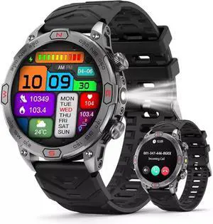 Smart Watch for Google Pixel 8 Pro - with LED Flashlight, 1.43" AMOLED Display, Outdoor Smartwatch with Compass/Altitude/Air Pressure, Waterproof Fitness Tracker Watch Smart Watch for Google Pixel 8 Pro - with LED Flashlight, 1.43" AMOLED Display, Outdoor Smartwatch with Compass/Altitude/Air Pressure, Waterproof Fitness Tracker Watch