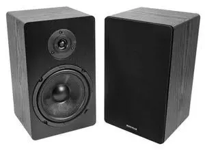 RockShelf 68B V2 Pair 6.5" Black Home Theater Bookshelf Speakers | 400W Peak/100W RMS, 2-Way, 8 Ohm, Kevlar Woofers, Silk Dome Tweeters, 5-Way Binding Posts, Magnetic Grilles, Wall Mounts RockShelf 68B V2 Pair 6.5" Black Home Theater Bookshelf Speakers | 400W Peak/100W RMS, 2-Way, 8 Ohm, Kevlar Woofers, Silk Dome Tweeters, 5-Way Binding Posts, Magnetic Grilles, Wall Mounts