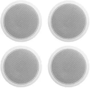 4-Pack CCL6T White 70V 6" Commercial/Restaurant Ceiling Speakers | 10W, 5W, 2.5W Transformer Terminal Connections, Flush Mount Grilles, for PA Announcements, Background Music, Office Audio 4-Pack CCL6T White 70V 6" Commercial/Restaurant Ceiling Speakers | 10W, 5W, 2.5W Transformer Terminal Connections, Flush Mount Grilles, for PA Announcements, Background Music, Office Audio
