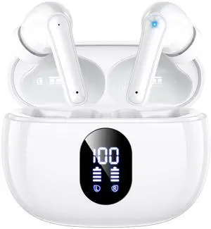 Wireless Earbuds, Hi-Fi Deep Bass Ear Buds, 48H Playtime In-Ear Headphones | 2 Mics for Clear Calls, LED Display, IPX7 Waterproof, Touch Control, Lightweight Bluetooth Earphones for iPhone/Android/TV Wireless Earbuds, Hi-Fi Deep Bass Ear Buds, 48H Playtime In-Ear Headphones | 2 Mics for Clear Calls, LED Display, IPX7 Waterproof, Touch Control, Lightweight Bluetooth Earphones for iPhone/Android/TV