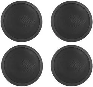 4-Pack CCL6T Black 70V 6" Commercial/Restaurant Ceiling Speakers | 10W, 5W, 2.5W Transformer Terminal Connections, Flush Mount Grilles, for PA Announcements, Background Music, Office Audio 4-Pack CCL6T Black 70V 6" Commercial/Restaurant Ceiling Speakers | 10W, 5W, 2.5W Transformer Terminal Connections, Flush Mount Grilles, for PA Announcements, Background Music, Office Audio