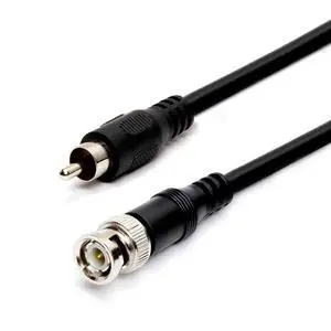 RG59U 75 Feet BNC Male to RCA Male, 75 Ohm, Coaxial BNC to RCA Video Cable, Black, (455-N) RG59U 75 Feet BNC Male to RCA Male, 75 Ohm, Coaxial BNC to RCA Video Cable, Black, (455-N)
