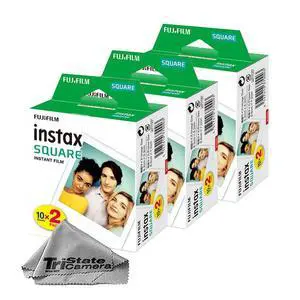 Instax Square Instant Film (60 Sheets) + TSC Microfiber Cleaning Cloth for SQ1, SQ6, SQ10, SQ20 & Square Link Printers Instax Square Instant Film (60 Sheets) + TSC Microfiber Cleaning Cloth for SQ1, SQ6, SQ10, SQ20 & Square Link Printers