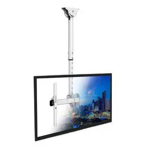 TV Ceiling Mount Bracket, 32-75", 110 lbs, White | Full motion 360 rotation, height adjustable 22-36", VESA 200x200-600x400, fits flat or vaulted ceilings TV Ceiling Mount Bracket, 32-75", 110 lbs, White | Full motion 360 rotation, height adjustable 22-36", VESA 200x200-600x400, fits flat or vaulted ceilings