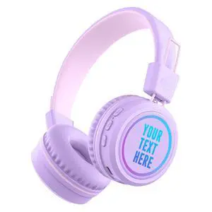 KidJamz KJ55BT Personalized Bluetooth Wireless Safe Listening Headphones for Kids w/Custom LED-Backlit Design, Volume Limiter, Mic; Kids Headset for School/iPhone/iPad/Tablet (Lavender) KidJamz KJ55BT Personalized Bluetooth Wireless Safe Listening Headphones for Kids w/Custom LED-Backlit Design, Volume Limiter, Mic; Kids Headset for School/iPhone/iPad/Tablet (Lavender)