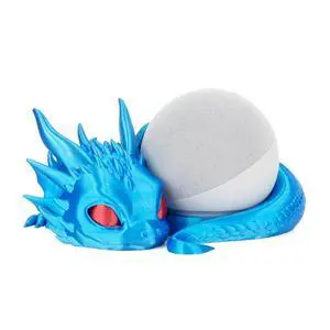 Dragon Stand for Echo Dot 4th/5th Gen, 3D Printed Dragon Amazon Echo Desktop Speakers, Holder for Echo Dot 5th Gen Echo Dot 4th Gen, Made in USA (Blue) Dragon Stand for Echo Dot 4th/5th Gen, 3D Printed Dragon Amazon Echo Desktop Speakers, Holder for Echo Dot 5th Gen Echo Dot 4th Gen, Made in USA (Blue)