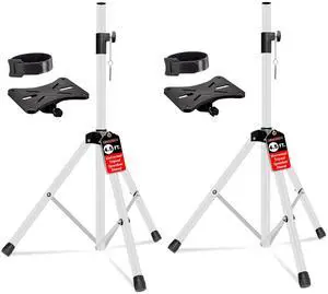 Speaker Stands Pair Adjustable 54 Inch Tripod Set Heavy Duty 132 lbs Capacity 35mm Pole Mount Metal Build DJ PA Stand for On Stage Studio Home Audio Uses White Speaker Stands Pair Adjustable 54 Inch Tripod Set Heavy Duty 132 lbs Capacity 35mm Pole Mount Metal Build DJ PA Stand for On Stage Studio Home Audio Uses White
