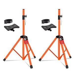 Speaker Stands Pair Adjustable 54 Inch Tripod Set Heavy Duty 132 lbs Capacity 35mm Pole Mount Metal Build DJ PA Stand for On Stage Studio Home Audio Uses Orange Speaker Stands Pair Adjustable 54 Inch Tripod Set Heavy Duty 132 lbs Capacity 35mm Pole Mount Metal Build DJ PA Stand for On Stage Studio Home Audio Uses Orange