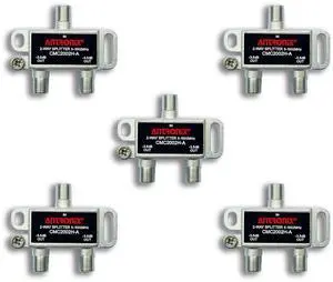 CMC2002H 2-Way- (5) Pack - Horizontal Splitter (2) -3.5db Ports 5-1002 MHz High Performance Profession Quality for Coax Cable TV & Internet Factory Sealed with Screws CMC2002H 2-Way- (5) Pack - Horizontal Splitter (2) -3.5db Ports 5-1002 MHz High Performance Profession Quality for Coax Cable TV & Internet Factory Sealed with Screws