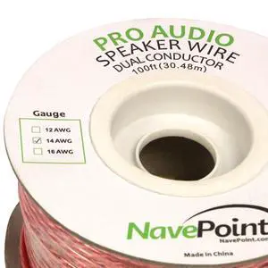 100ft in Wall Audio Speaker Cable Wire CL2 14/2 AWG Gauge 2 Conductor Bulk Clear 100ft in Wall Audio Speaker Cable Wire CL2 14/2 AWG Gauge 2 Conductor Bulk Clear