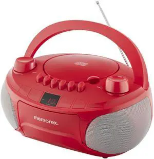 AM/FM Top Loading Cassette CD Player | Portable Stereo with Programmable Memory | Auxiliary Input, Auto-Stop Deck and LED Display (Red) AM/FM Top Loading Cassette CD Player | Portable Stereo with Programmable Memory | Auxiliary Input, Auto-Stop Deck and LED Display (Red)